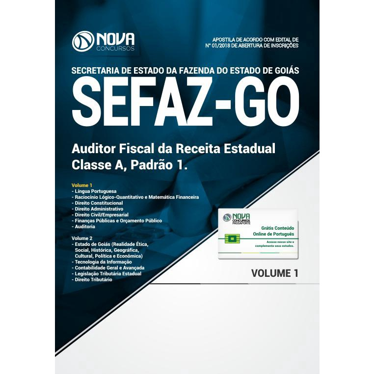 Apostila sefaz go 2018 Auditor Fiscal da Receita Estadual em Promoção