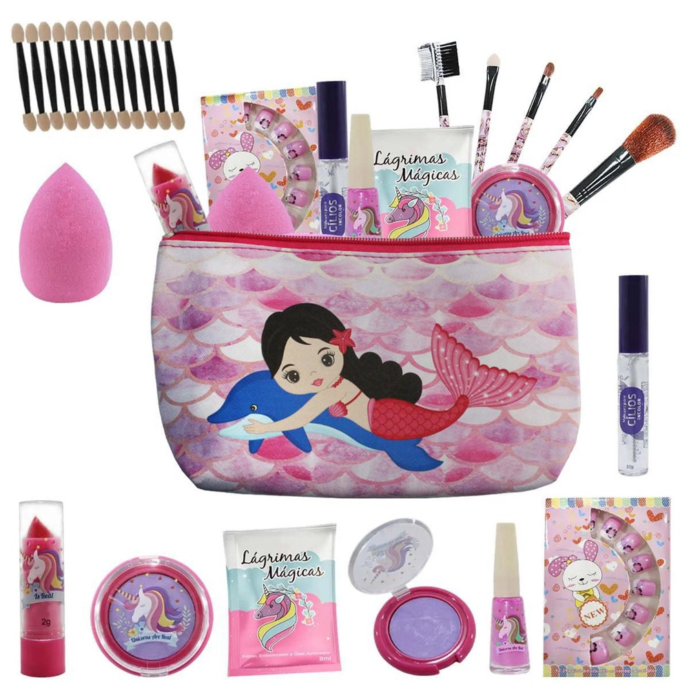 Kit Completo Infantil Maquiagens E Itens De Beleza Bz Submarino