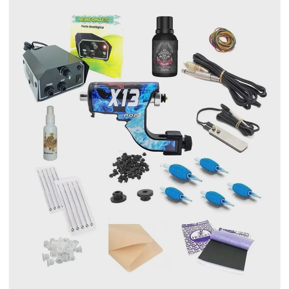 Kit Tatuagem X Pop Platinum Tattoo Profissional Completo Submarino