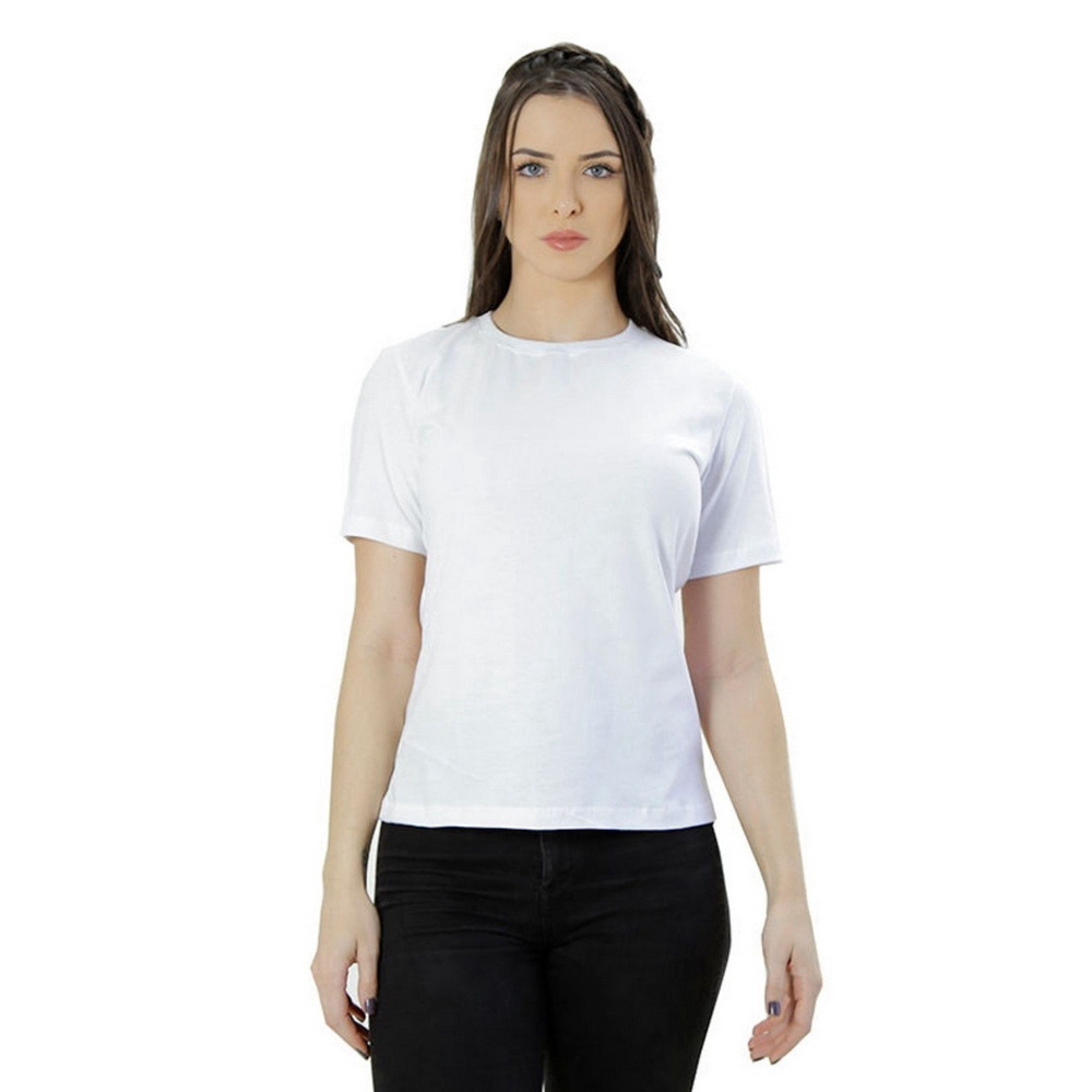 Camiseta Ix Ria B Sica Feminina Gola Redonda Branca No Shoptime