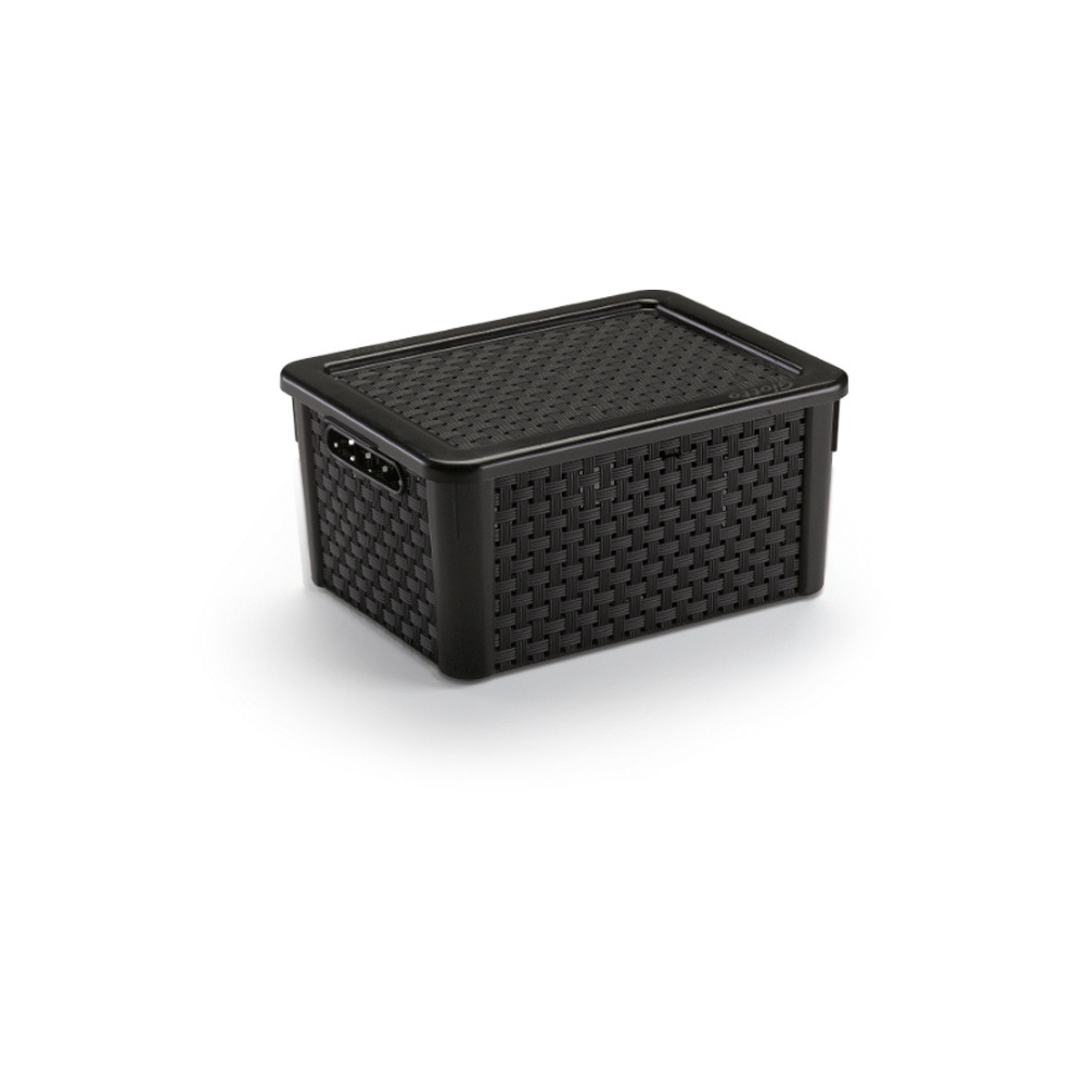 Caixa Organizadora Rattan 7 Litros Tampa Preto Giotto No Shoptime