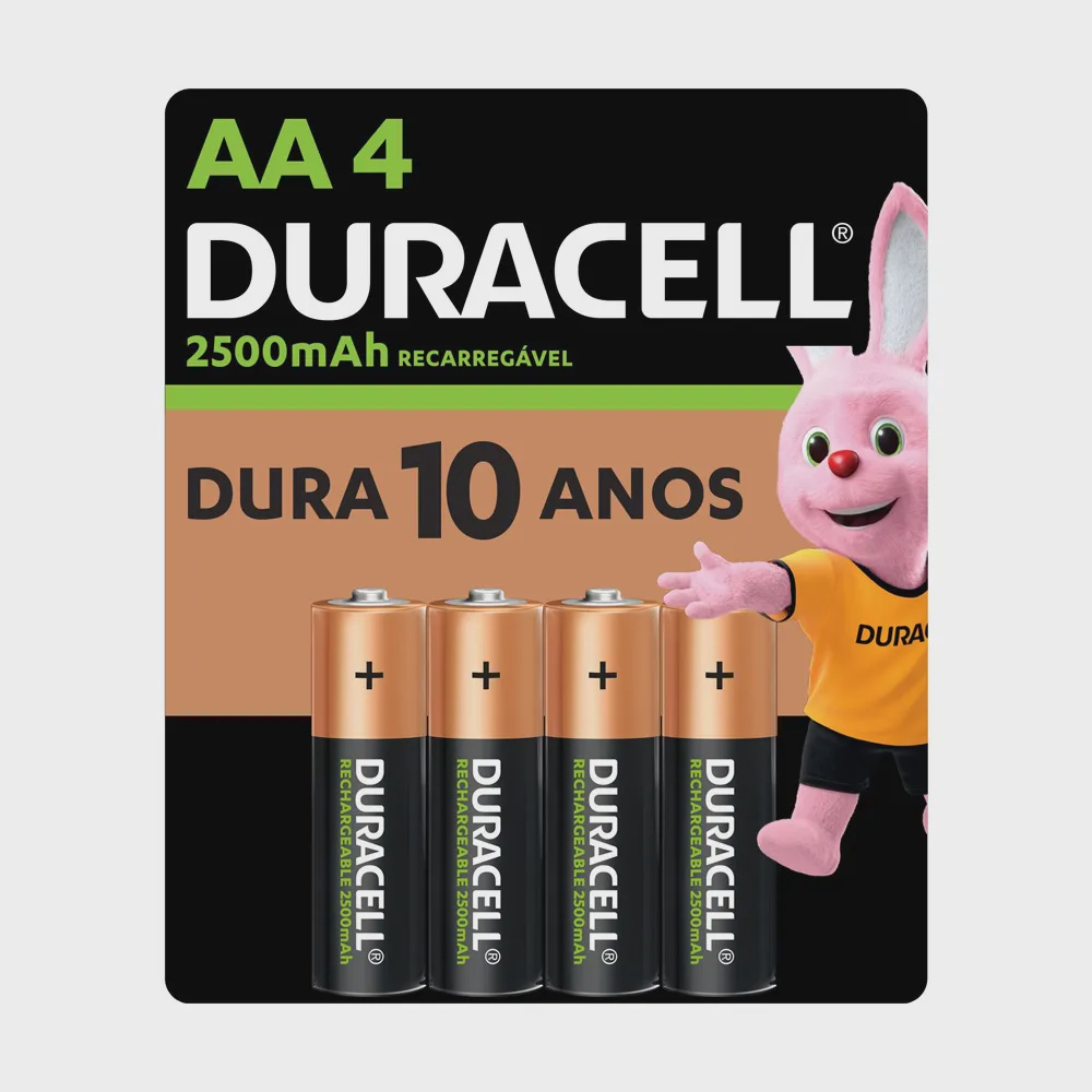 Pilha Recarreg Vel Duracell Aa Mah Unidades No Shoptime