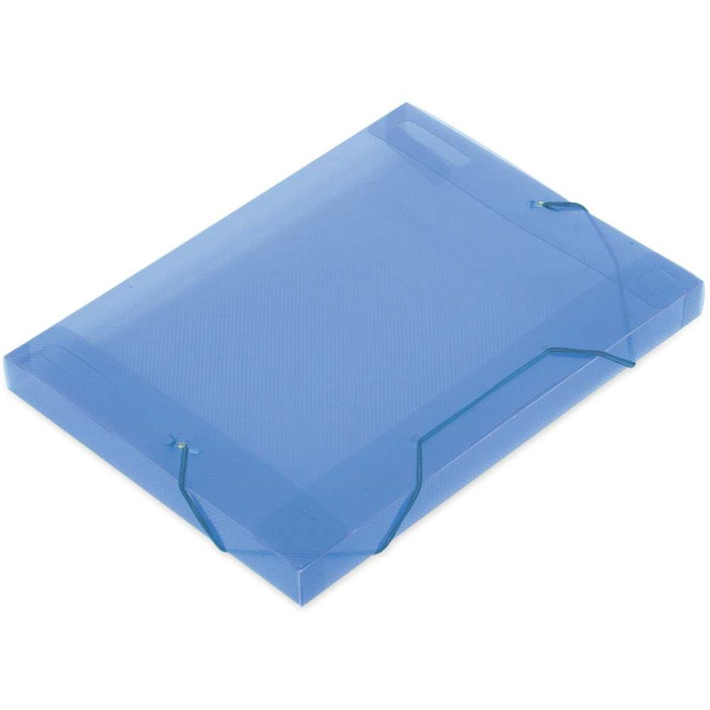 Pasta Aba Elastica Plastica Oficio 30MM Azul Soft Polibras PCT 10