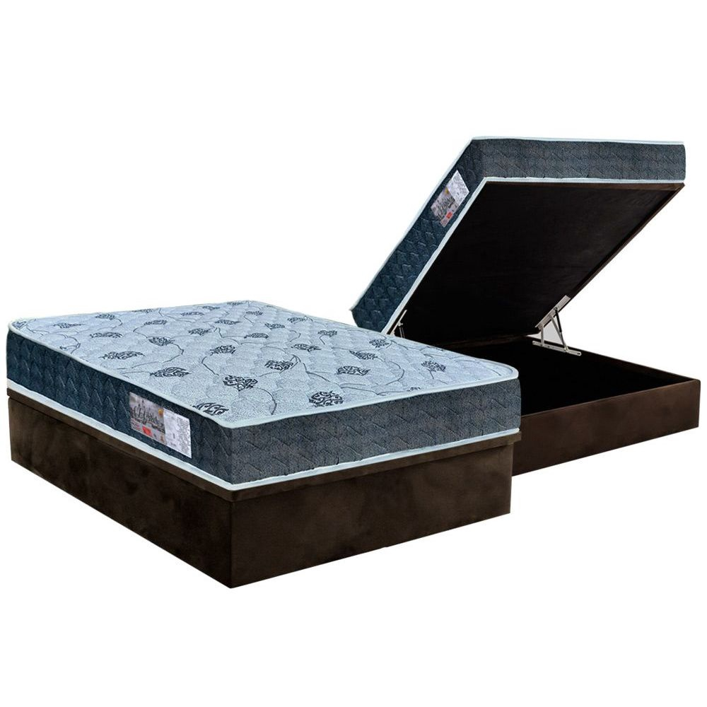 Cama Box Baú Casal Colchão Anatômico Orthoflex D45 ep Cecina Base