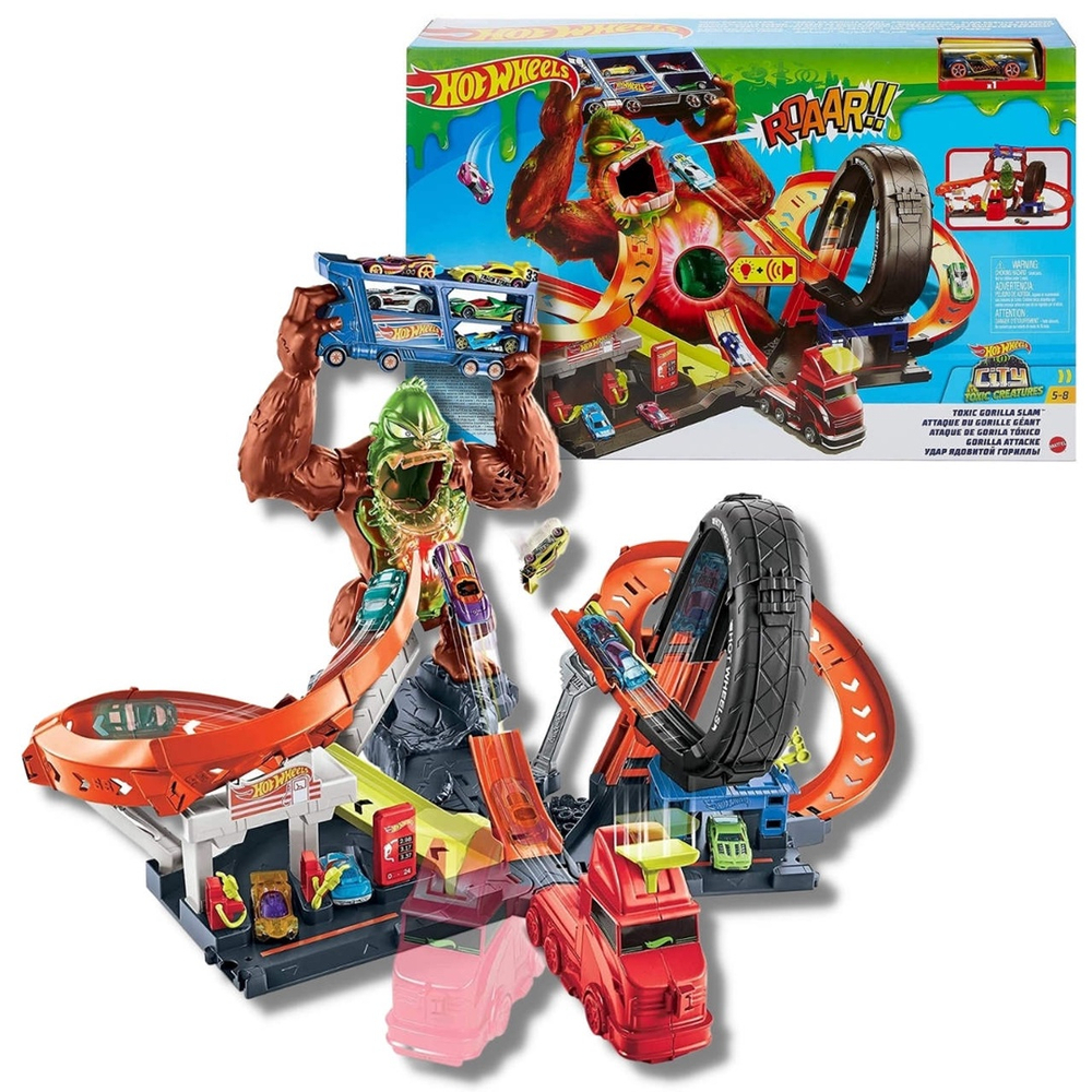 Pista Hot Wheels Playset Ataque Do Gorila T Xico Mattel Submarino