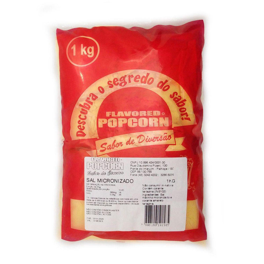 Sal Micronizado Natural Popcorn 1Kg Submarino