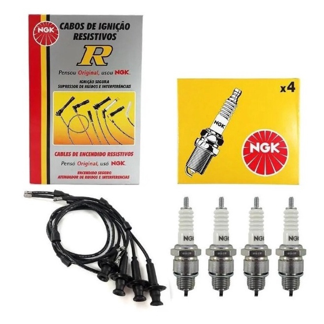 Kit Cabo de Velas de Ignição vw Fusca 1200 1300 1500 1600 Original Ngk