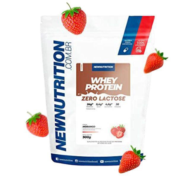 Whey Protein Zero Lactose Morango G Newnutrition Em Promo O