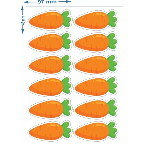 168 Adesivos Decorativo De Páscoa Cenoura 4 6x9 7 Cm cada Submarino