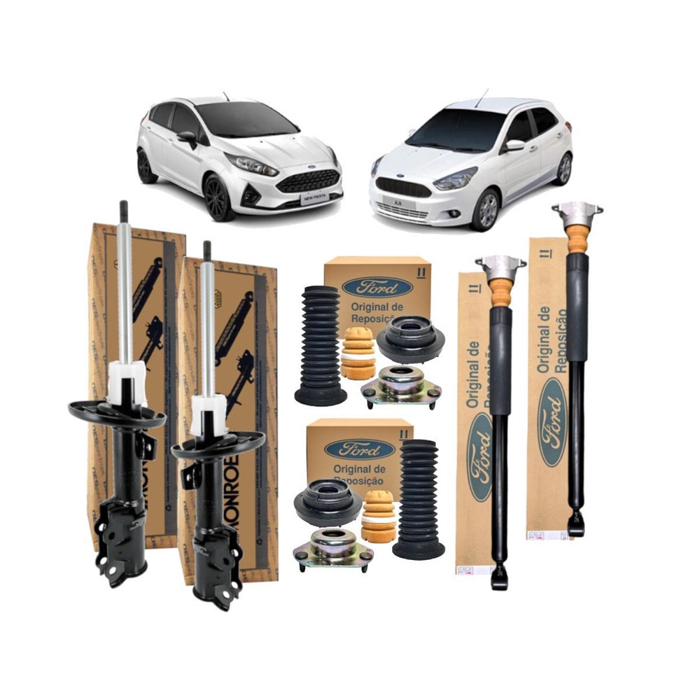 Kit 4 Amortecedor New Fiesta Novo Ka Kit Coxim Batente em Promoção