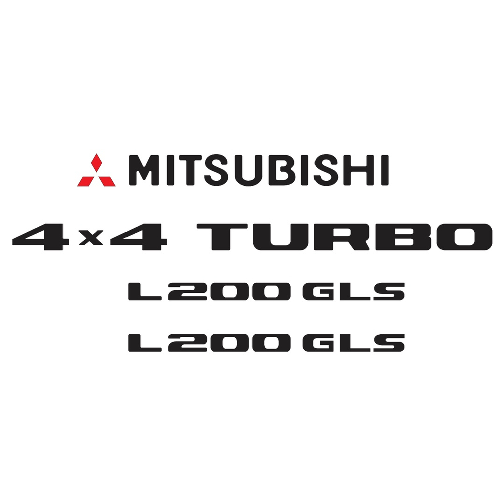 Kit Adesivo L Gls X Turbo Emblema Mitsubishi Preto Submarino