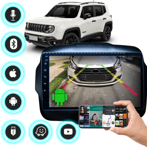 Central Multimídia Jeep Renegade pcd 2015 a 2022 First Option AI025 9