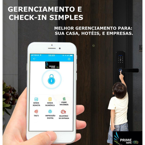 Fechadura Digital Inteligente Primebras Rio Wi Fi E App Na