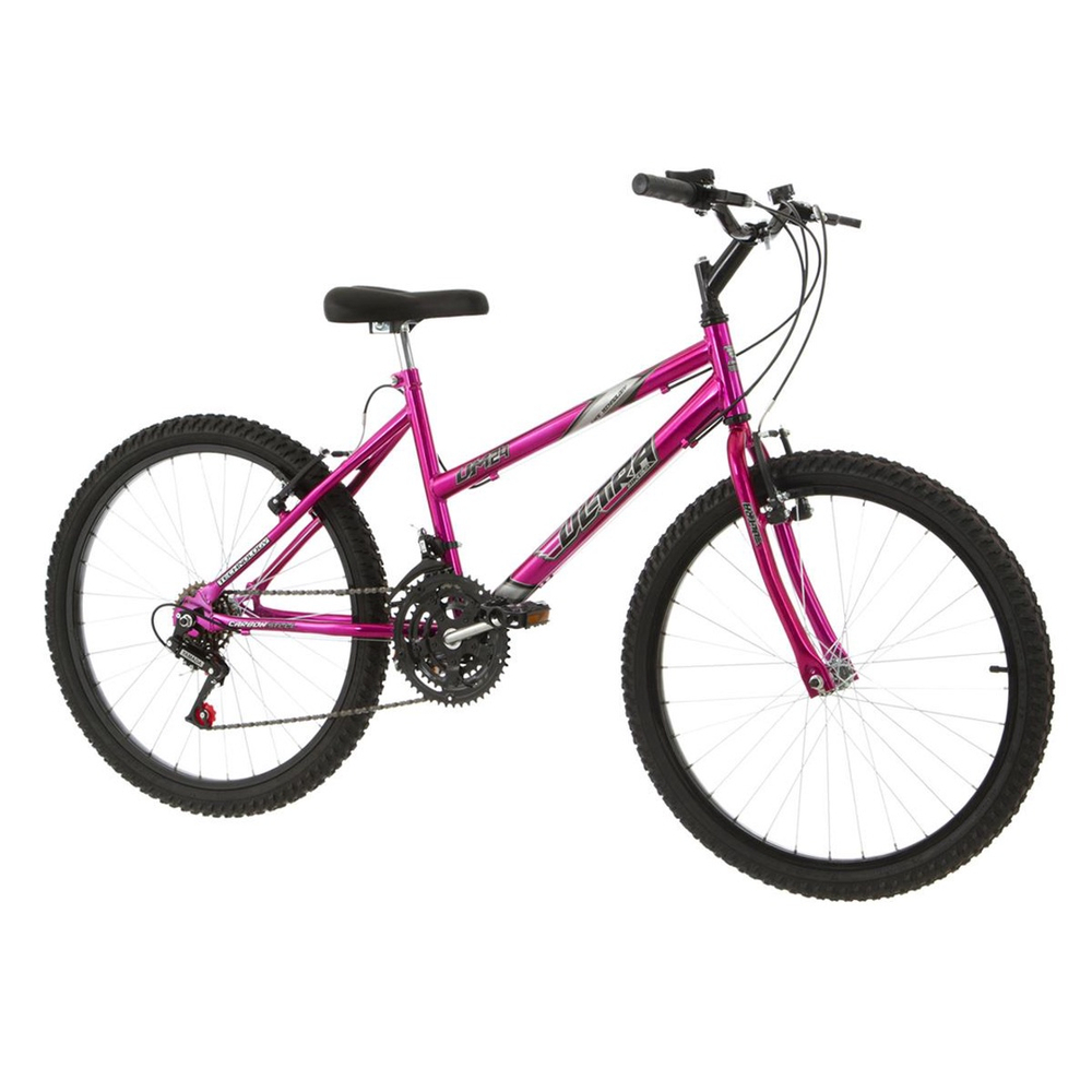 Bicicleta Feminina Pink Aro 24 Chrome Line Pro Tork Ultra Submarino