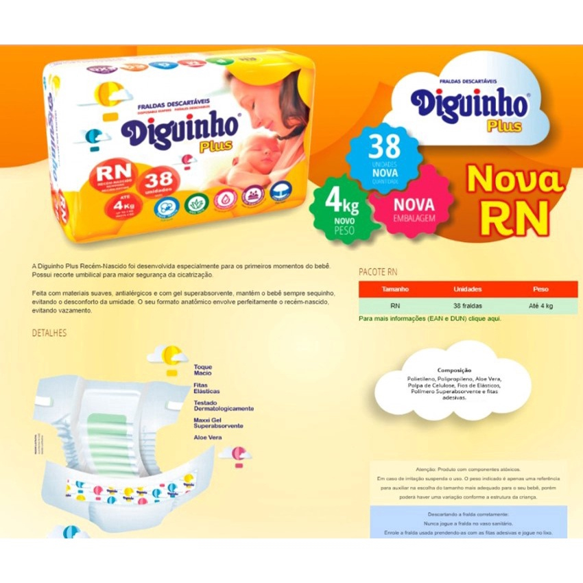 Fralda Infantil Diguinho rn em Promoção na Americanas