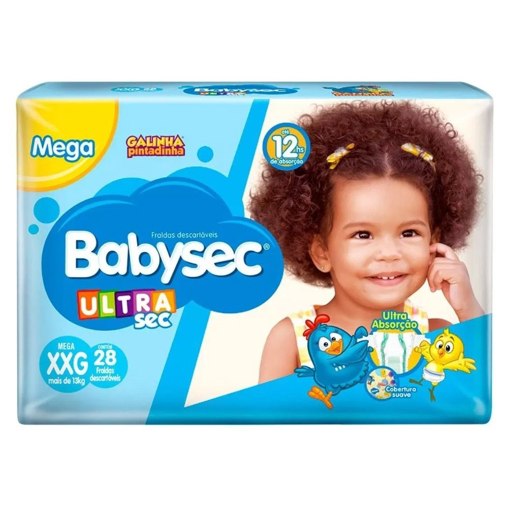 Fralda Babysec Ultrasec Galinha Pintadinha Xxg Un Submarino