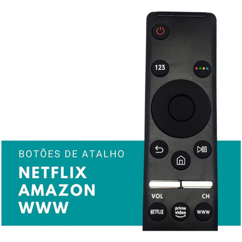 Controle Remoto Smart Tv Samsung K Netflix E Amazon Prime Video