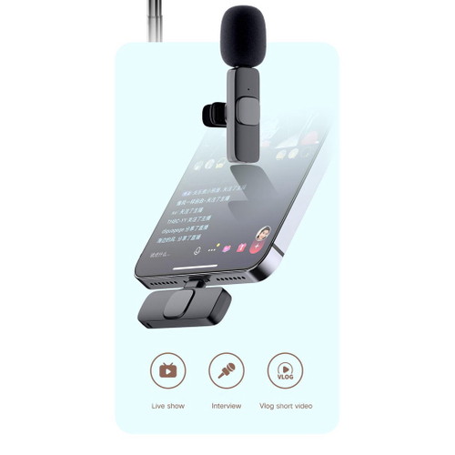 Microfone Lapela Wireless Sem Fio Para Iphone Ipad Lightning Em