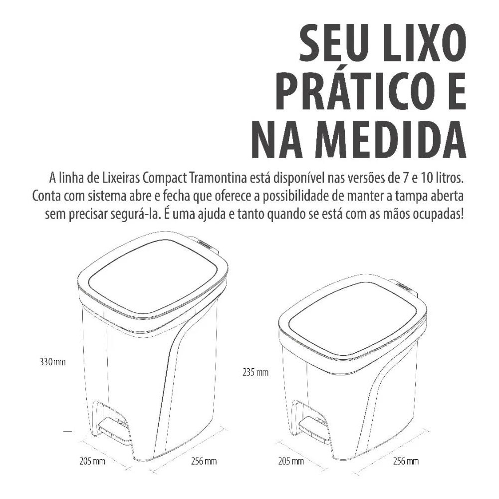 Lixeira Cesto Para Banheiro Cozinha Escritorio Grande Pedal 7L