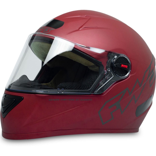 Capacete Fechado Moto Fw3 Gt Classic Vermelho Bordô Narigueira