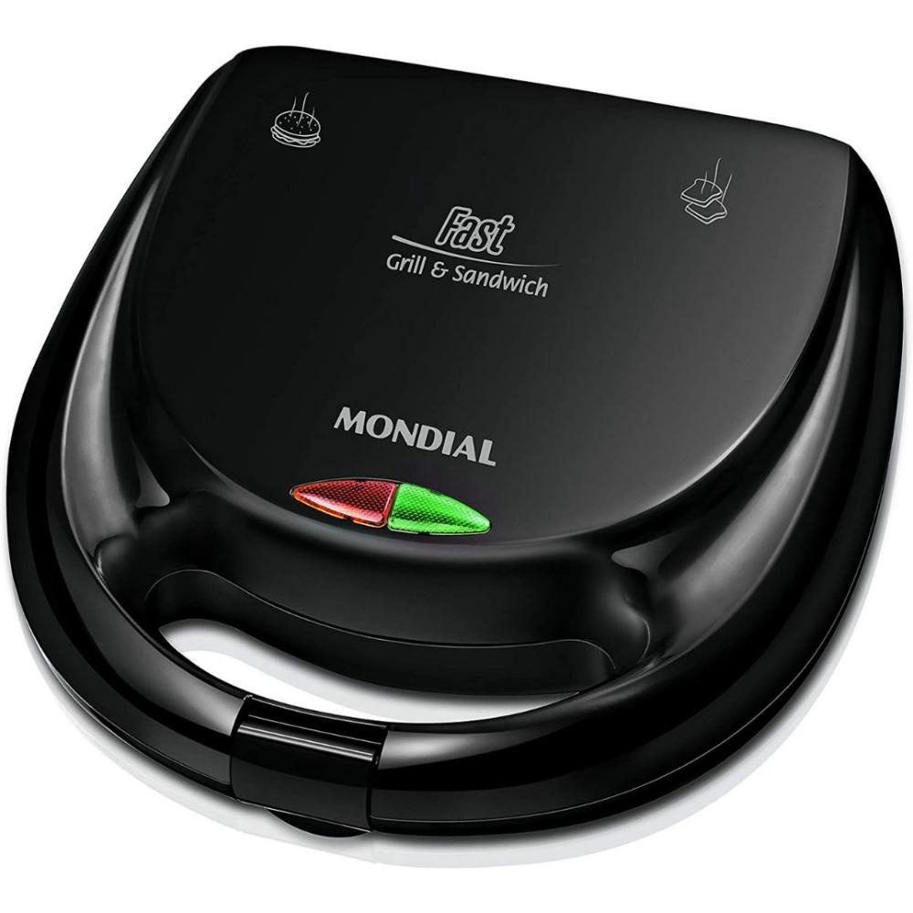 Sanduicheira Mondial Fast Grill E Sandwich S 12 750W Preto No Shoptime