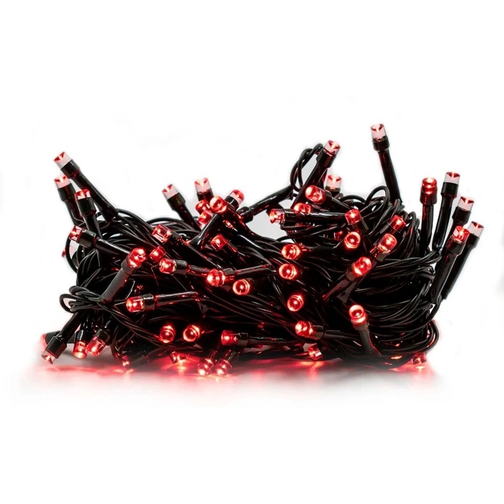 Pisca Pisca Natal 09 Metros 100 Micro Lâmpadas Led Vermelho 8 Funçoes