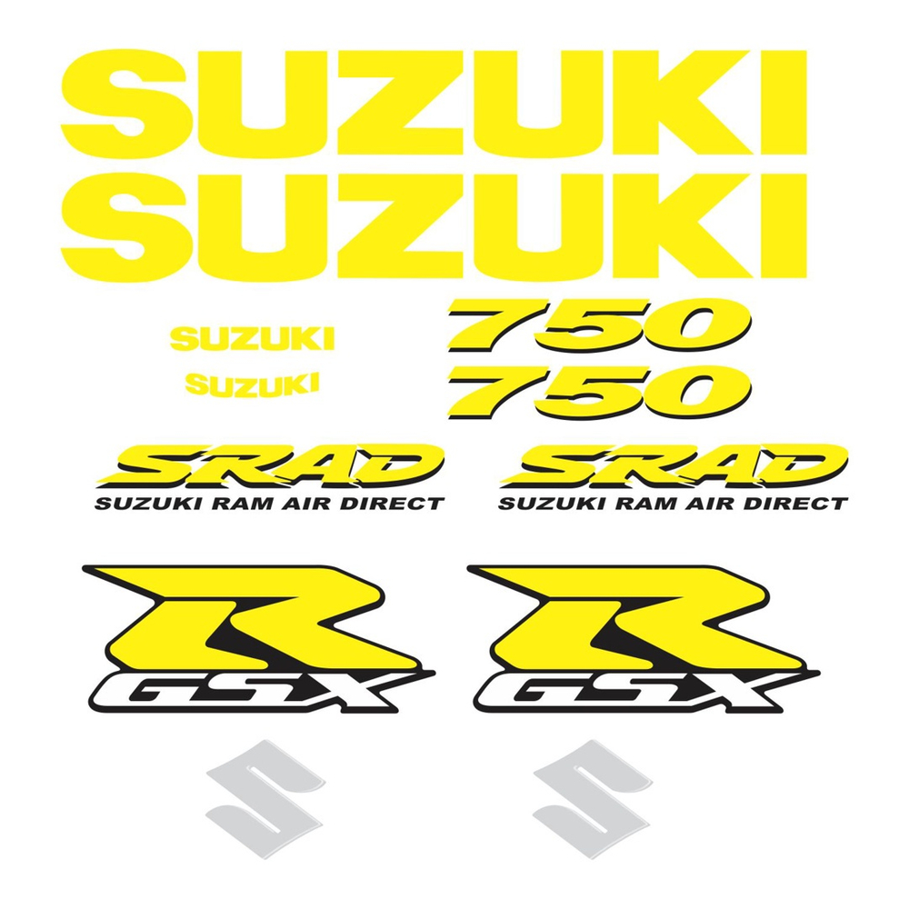 Adesivo Refletivo Moto Suzuki Gsxr Srad750 Resinado Amarelo em Promoção