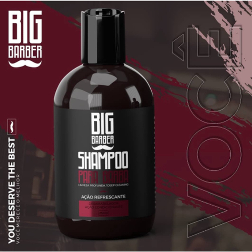 Kit Shampoo Condicionador Para Barba Big Barber 250ml Caixa 2