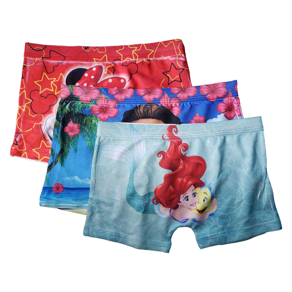 Kit 3 Shortinho Boxer Frishop Sublimado Menina Personagens Infantil