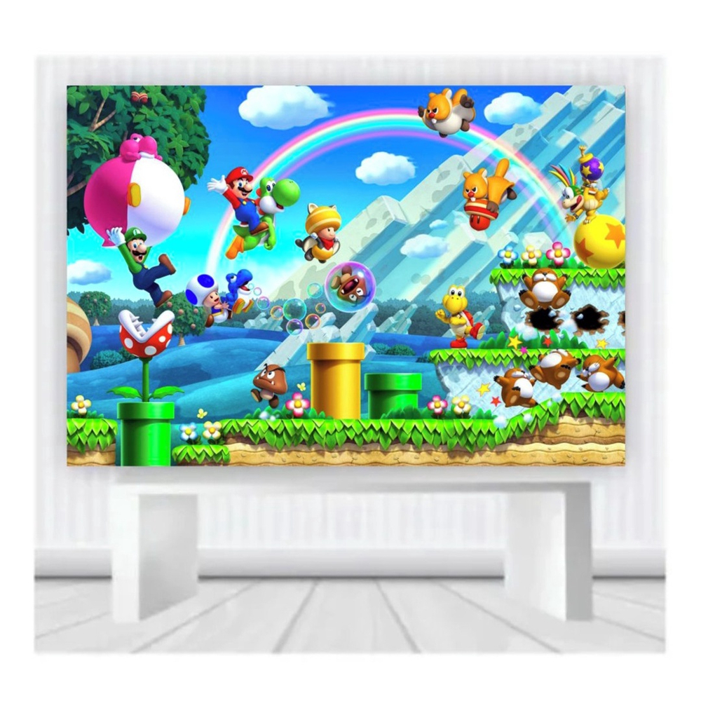 Painel De Festa Infantil Mario Mod 08 Tam 2mx1m Submarino