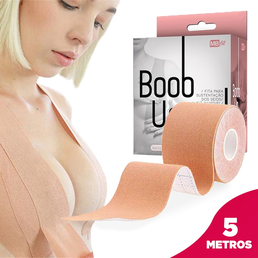 Fita Mágica Para Sustentação De Seios Levanta Peito Boob Up Bege em