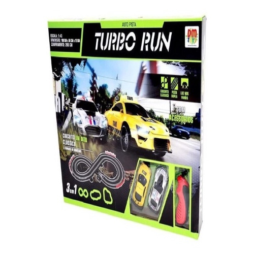 Autorama Pista Turbo Run Circuito 3 Em 1 Dois Carros Dm Toys Submarino