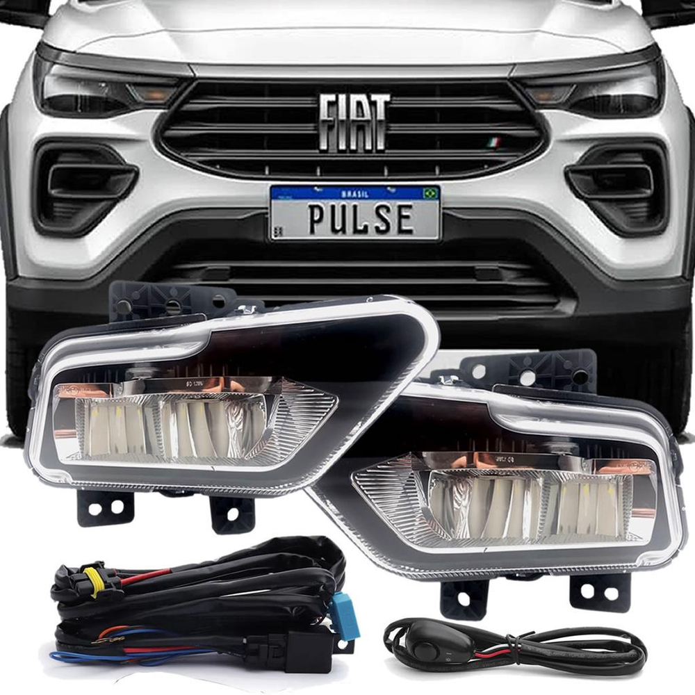 Kit Farolete Farol De Milha Auxiliar Neblina Fiat Pulse 2021 2022 Drive