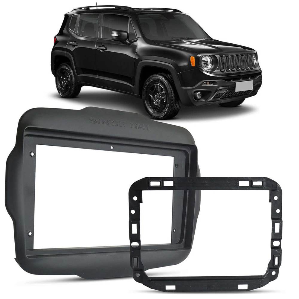 Moldura Painel Din Jeep Renegade Preto Ou