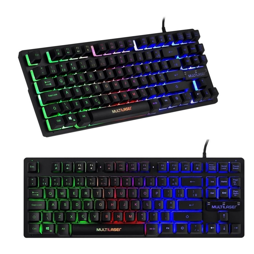 Teclado Gamer Multilaser TC261 Membrana Led Rgb E Controle De