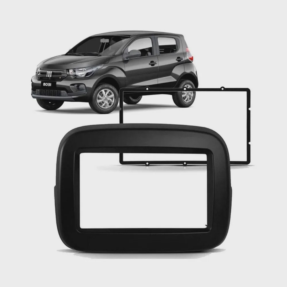 Kit Moldura Din Painel Fiat Mobi A Preto Submarino