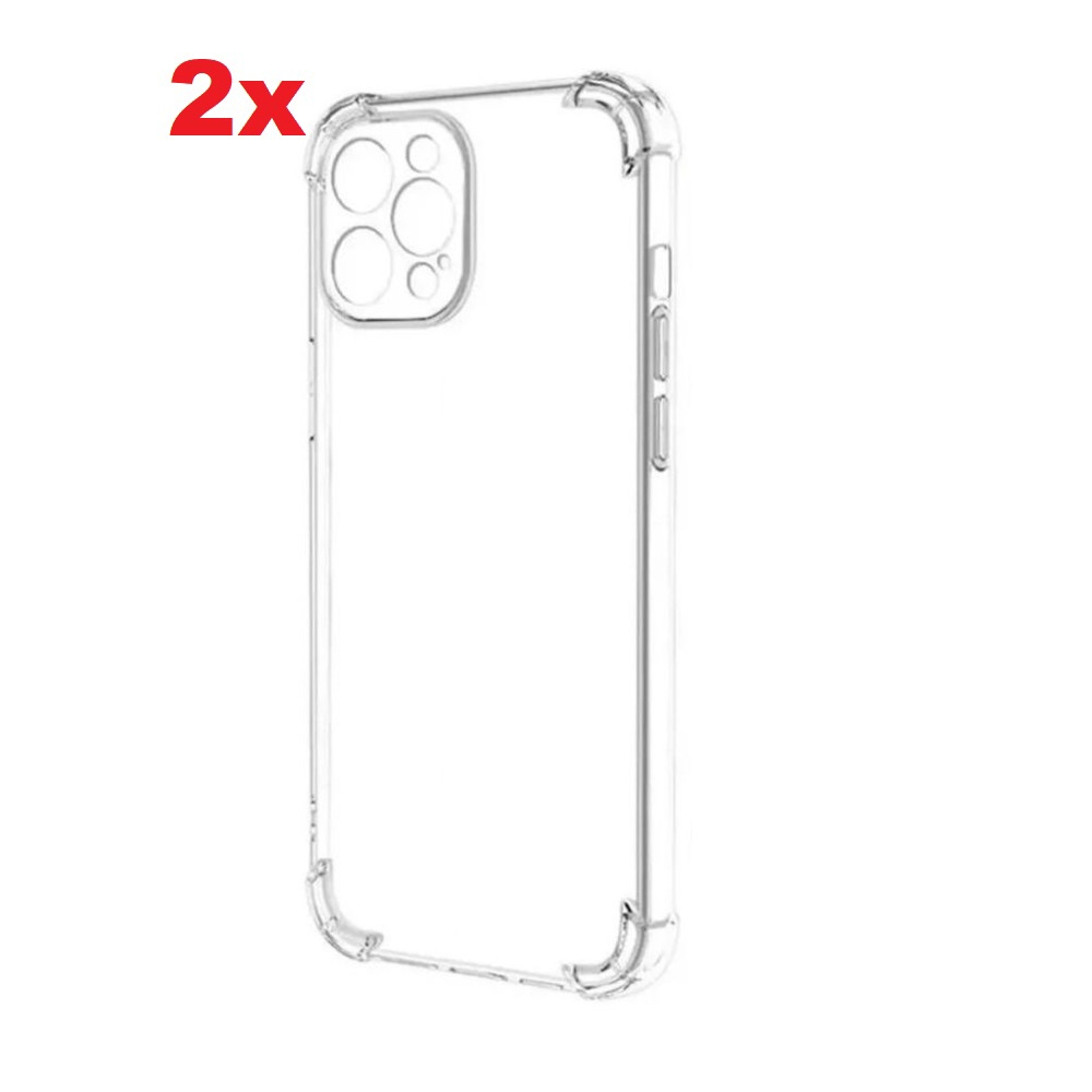 2x Capas Anti Impacto Transparente Bordas Reforçadas para Iphone 13