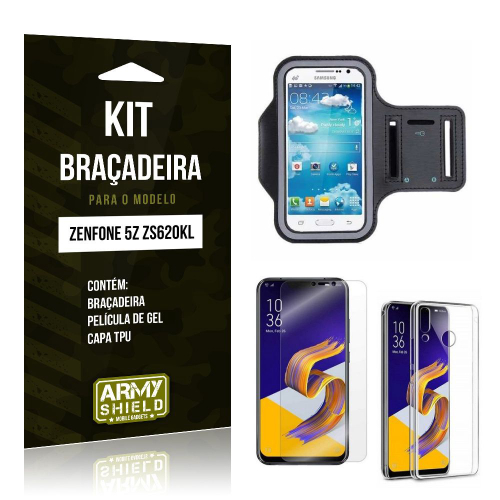 Kit Braçadeira Zenfone 5Z ZS620KL Braçadeira Película Capa