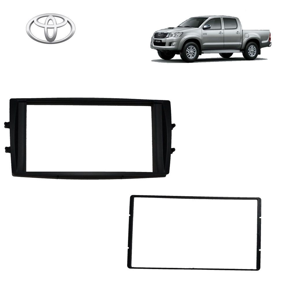 Painel do Rádio Toyota Hilux 2017 srv Preto 2 Din no Shoptime