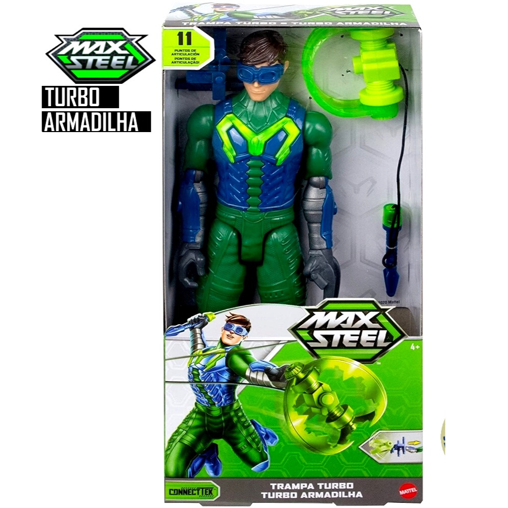 Boneco Articulado Max Steel Figura Especial Turbo Armadilha Mattel