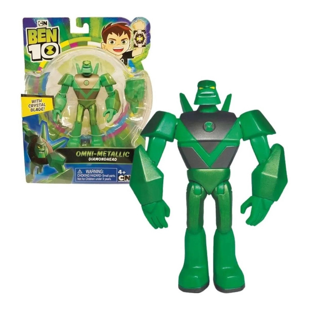 Ben 10 Boneco Articulado 12 Cm Diamante Alienígena Metálico Submarino