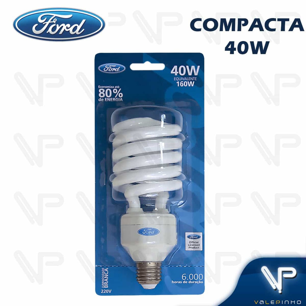 Lâmpada compacta espiral 40W 220V 6400K BRANCO FRIO E27 Submarino