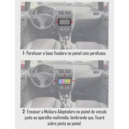 Moldura de Painel Adaptador Para Multimídia 9 Polegadas Universal Preto