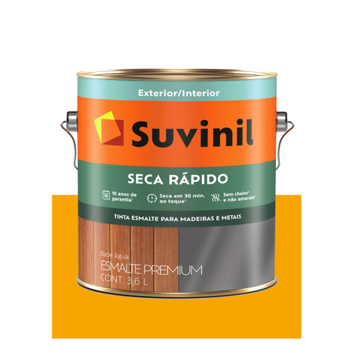 Suvinil esmalte seca rápido brilhante amarelo 3 6L Submarino