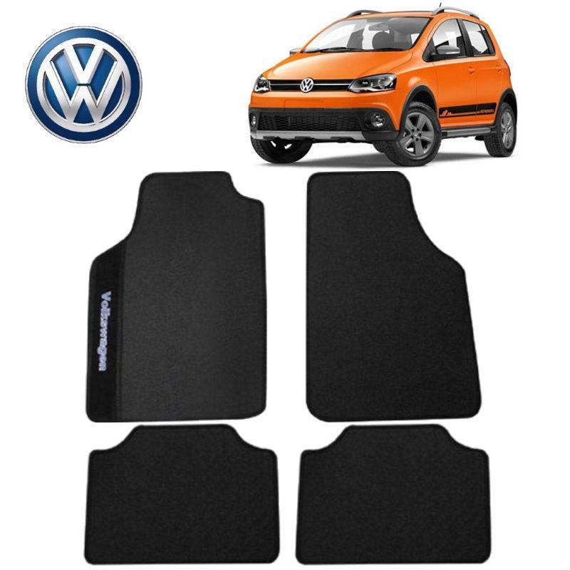 Tapete Vw CrossFox Universal Preto Bordado Submarino