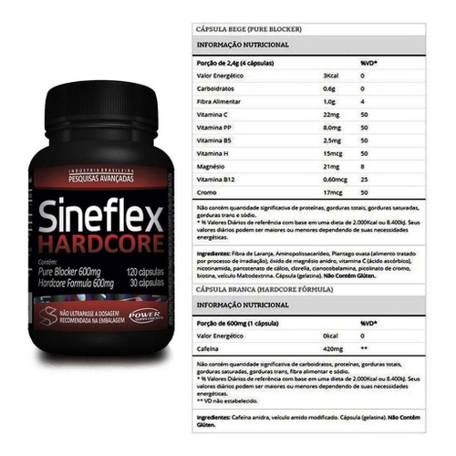 Sineflex Hardcore C Psulas Power Supplements No Shoptime