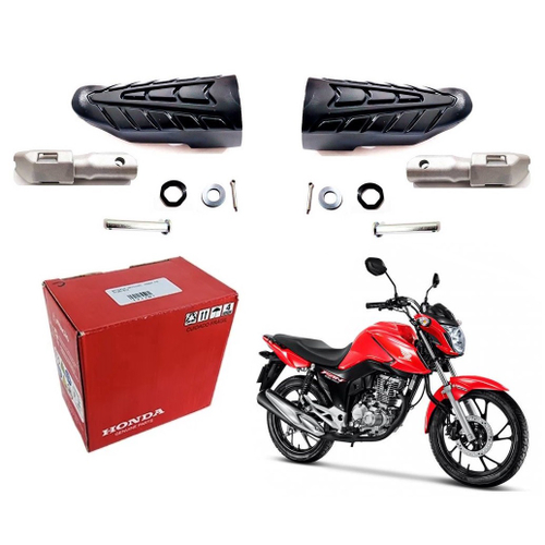 Par Pedaleira Pezinho Apoio Traseiro Original Honda Cg Titan Fan Cargo