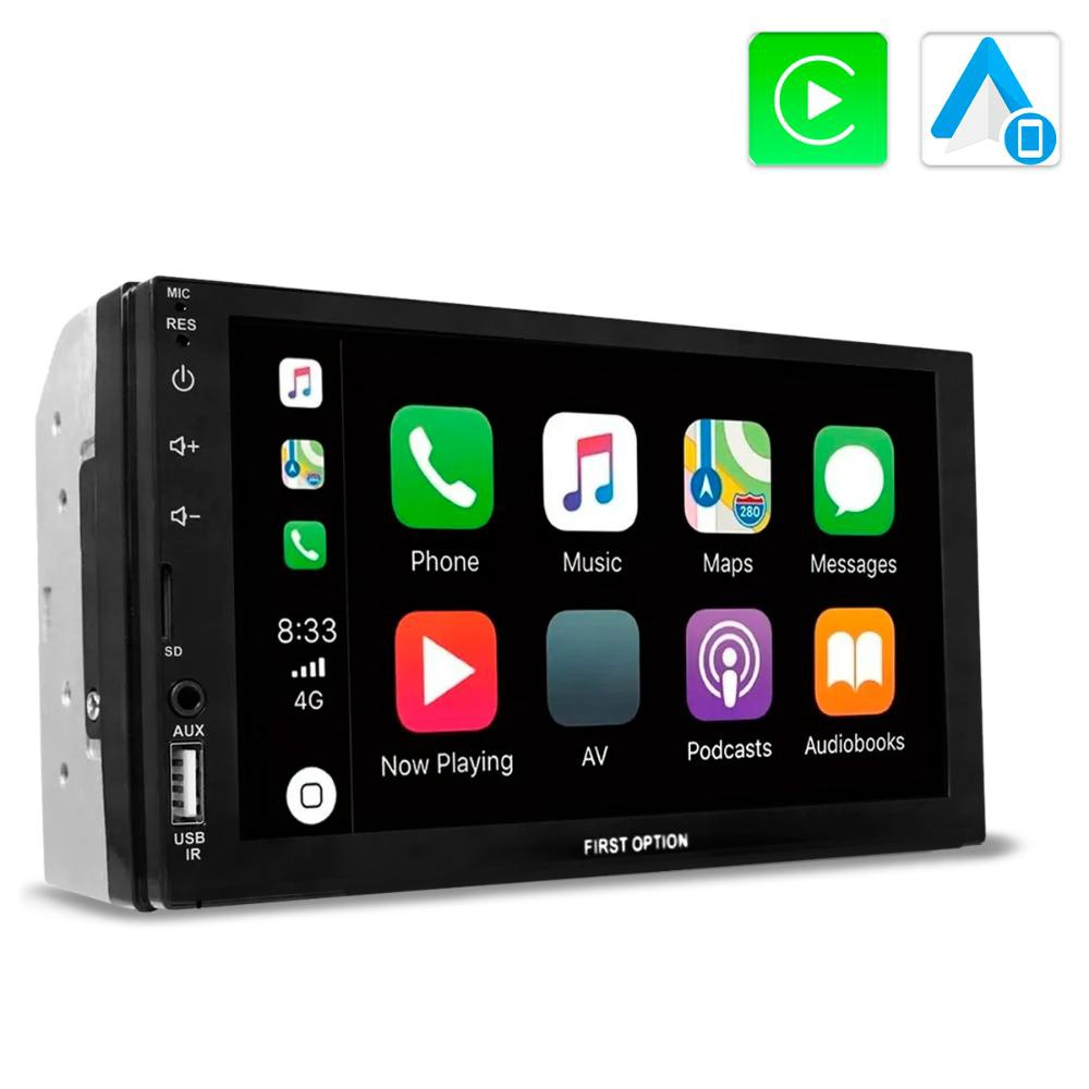 Central Multimídia 2 Din Mp10 8100 Tela 7 Pol Apple CarPlay Android