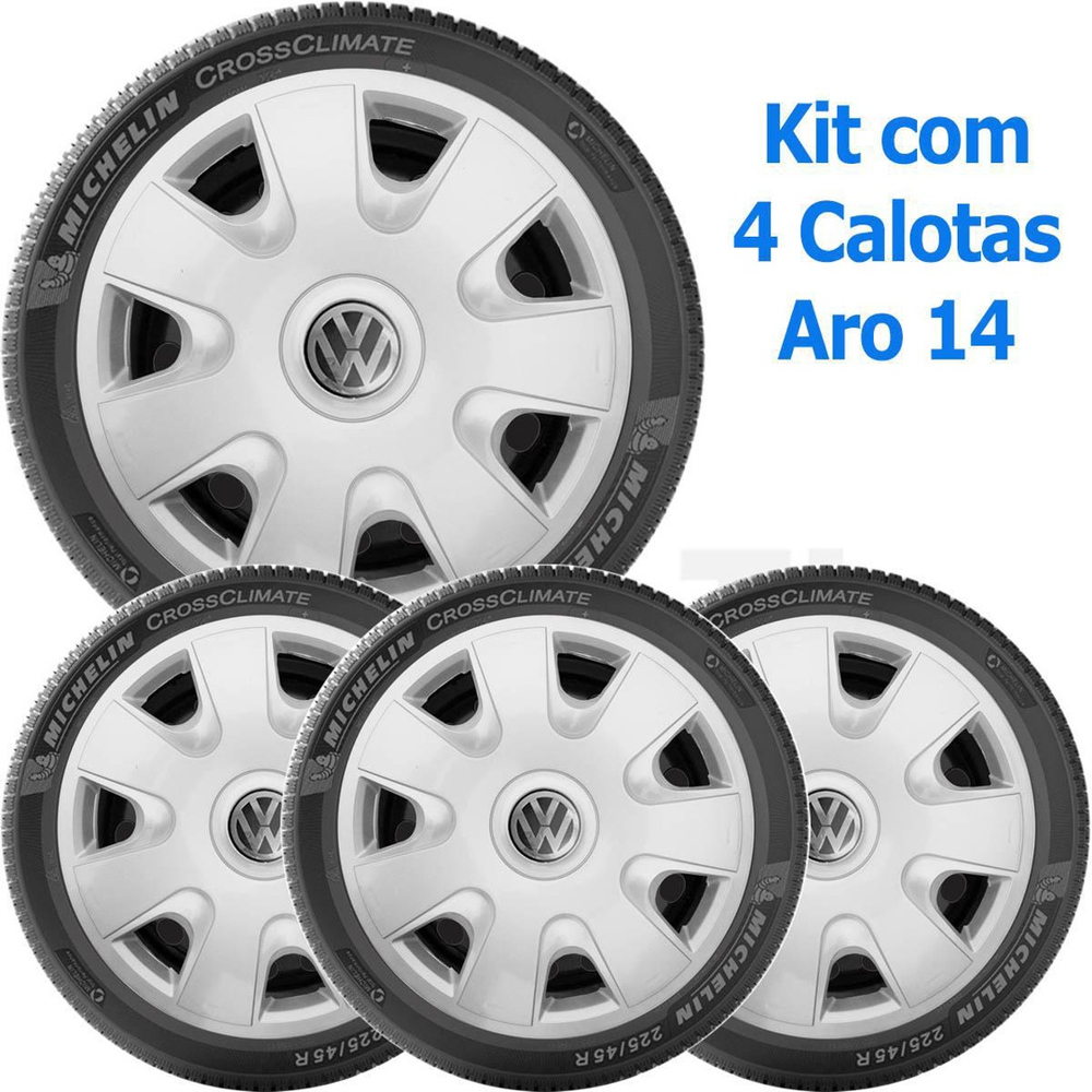 X Calota Vw Polo Space Fox Aro Prata Ar No Shoptime