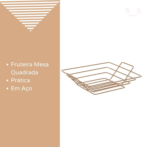 Fruteira De Mesa Quadrada Arthi Em Aramado Em A O Rose Gold Em Promo O